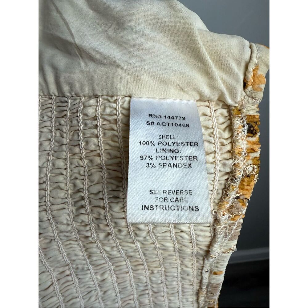 12th Tribe Versailles yellow floral cropped tank Medium - Picture 7 of 8